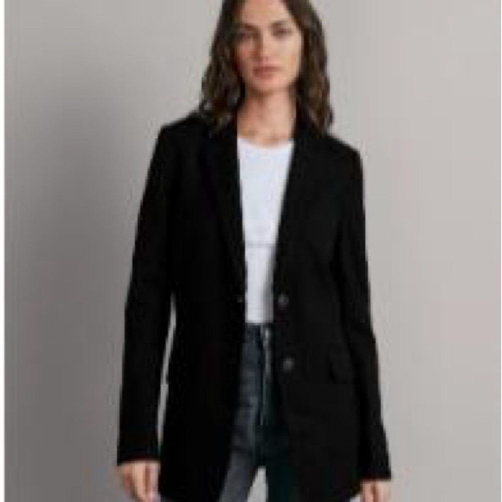 Rag & Bone Classic Charles Black Wool Blazer. Size 6.
